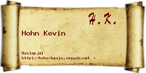 Hohn Kevin névjegykártya