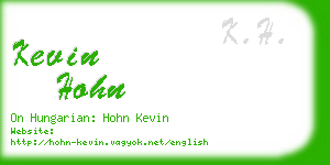 kevin hohn business card